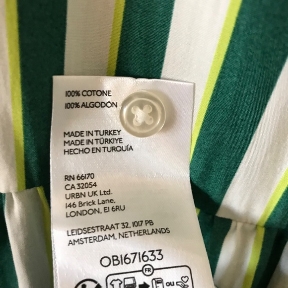 Maeve Anthropologie The Bettina Size S Tiered Striped Cotton Midi Shirt Dress - Picture 11 of 11